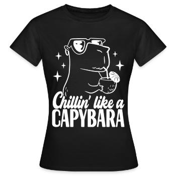 Capybara - Frauen T-Shirt - Schwarz - Vorne - AI Model Female 172 dark (172cm)