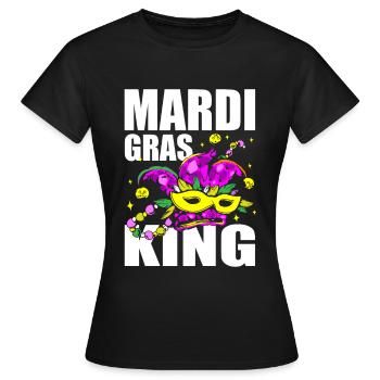 Mardi Gras King Shenanigan Mascarade Joker Jester - T-shirt Femme - noir - Devant - AI Model Female 172 dark (172cm)