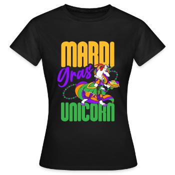 Carnaval-licorne-amoureux-manigance-mascarade - T-shirt Femme - noir - Devant - AI Model Female 172 dark (172cm)