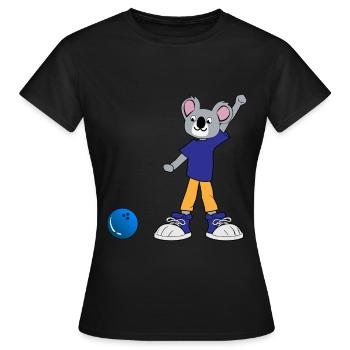 Koala joue au bowling - T-shirt Femme - noir - Devant - AI Model Female 172 dark (172cm)