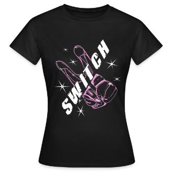 Boxing Gloves Switch High Heels Women Boxer Gifts - Women's T-Shirt - black - Front - AI Model Female 172 dark (172cm)