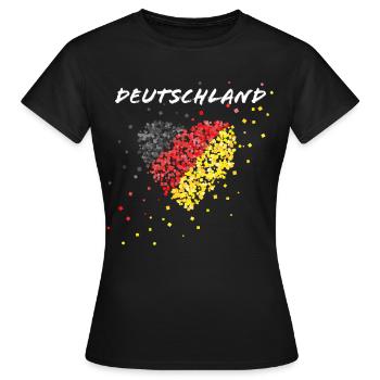 Deutschlandflagge Deutschland Fußballfan Fahne - Frauen T-Shirt - Schwarz - Vorne - AI Model Female 172 dark (172cm)