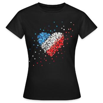 Frankreichflagge Fahne Frankreichfan Fanblock - Frauen T-Shirt - Schwarz - Vorne - AI Model Female 172 dark (172cm)