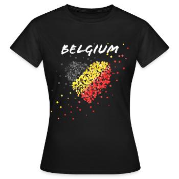 Belgian flag Belgium Belgium Belgian - Women's T-Shirt - black - Front - AI Model Female 172 dark (172cm)