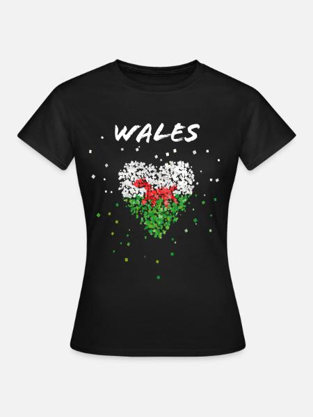 Wales Walesflagge Walesfahne Walesfan Fahne Flagge - Frauen T-Shirt - Schwarz