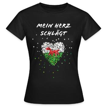 Pays de Galles Heartbeat Drapeau du Pays de Galles Drapeau du Pays de Galles Drapeau - T-shirt Femme - noir - Devant - AI Model Female 172 dark (172cm)