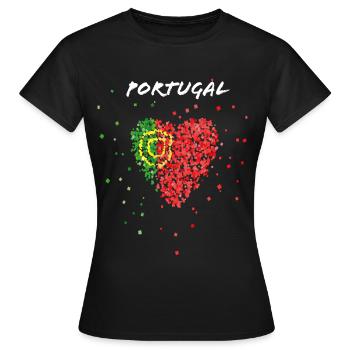 Portugal Portuguesa Portugiese Fanblock Sportfan - Frauen T-Shirt - Schwarz - Vorne - AI Model Female 172 dark (172cm)