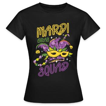 Mardi Gras Squad Festival Maskerade Shenanigan - Frauen T-Shirt - Schwarz - Vorne - AI Model Female 172 dark (172cm)