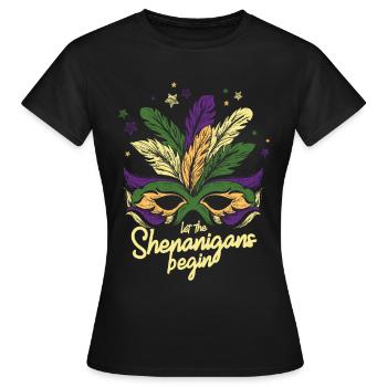 Lassen Sie Den Shenanigan-maskerade-karneval - Frauen T-Shirt - Schwarz - Vorne - AI Model Female 172 dark (172cm)