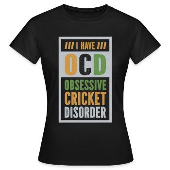 Trouble obsessionnel du cricket - T-shirt Femme - noir - Devant - AI Model Female 172 dark (172cm)