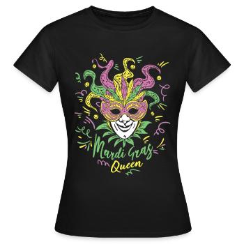 Mardi Gras Queen Mascarade Joker Jester - T-shirt Femme - noir - Devant - AI Model Female 172 dark (172cm)