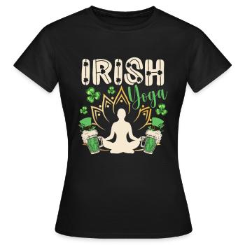 Yoga irlandais-kobold-manigance Saint-Patrick - T-shirt Femme - noir - Devant - AI Model Female 172 dark (172cm)