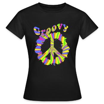 Hippie - T-shirt Femme - noir - Devant - AI Model Female 172 dark (172cm)