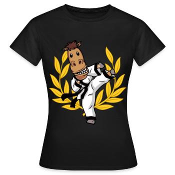 Karaté Cheval Self Défense Vous Cheval Sport - T-shirt Femme - noir - Devant - AI Model Female 172 dark (172cm)