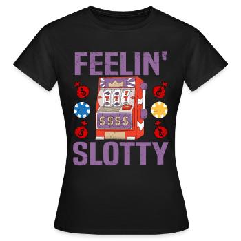 Casino Gambling Slot Machine à sous Jeu de cartes - T-shirt Femme - noir - Devant - AI Model Female 172 dark (172cm)