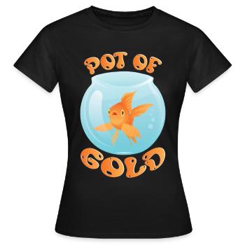 Pot De Or Poisson Rouge Pisciculture Aquariophile Aquarium - T-shirt Femme - noir - Devant - AI Model Female 172 dark (172cm)