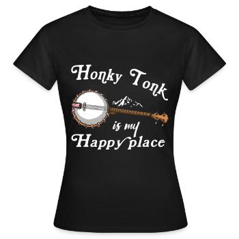 Chemises Banjo Pour Hommes Bluegrass Appalachia Folk - T-shirt Femme - noir - Devant - AI Model Female 172 dark (172cm)