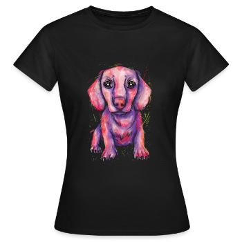 Dachshund Geschenk Dixie Wiener Doxie Dackel - Frauen T-Shirt - Schwarz - Vorne - AI Model Female 172 dark (172cm)