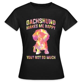 Dachshund Gift Dixie Viennese Doxie Dachshund - Women's T-Shirt - black - Front - AI Model Female 172 dark (172cm)
