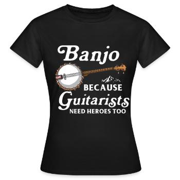 Chemises Banjo Pour Hommes Bluegrass Appalachia Folk - T-shirt Femme - noir - Devant - AI Model Female 172 dark (172cm)