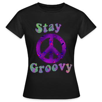 Hippie - T-shirt Femme - noir - Devant - AI Model Female 172 dark (172cm)
