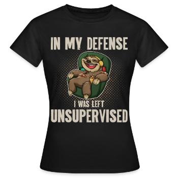 Sloth Pizza Poulet Chill - T-shirt Femme - noir - Devant - AI Model Female 172 dark (172cm)