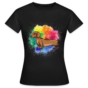 Dachshund Gift Dixie Viennese Doxie Dachshund - Women's T-Shirt - black - Front - AI Model Female 172 dark (172cm)