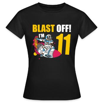 Je suis 11 Astronaut Lover Spaceship Happy - T-shirt Femme - noir - Devant - AI Model Female 172 dark (172cm)