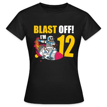 Je suis 12 Astronaut Lover Spaceship Happy - T-shirt Femme - noir - Devant - AI Model Female 172 dark (172cm)