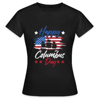 Columbus Day 1942 Italien américain - T-shirt Femme - noir - Devant - AI Model Female 172 dark (172cm)