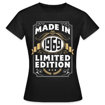 1969 Geburtstag Geschenk Birthday Bursdag Jahrgang - Frauen T-Shirt - Schwarz - Vorne - AI Model Female 172 dark (172cm)