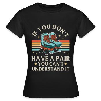 Inline Skater - Frauen T-Shirt - Schwarz - Vorne - AI Model Female 172 dark (172cm)