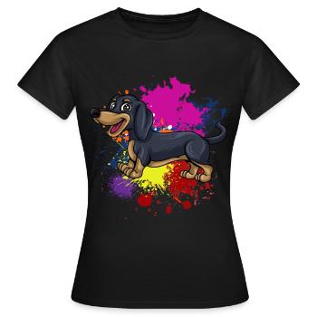 Dachshund Geschenk Dixie Wiener Doxie Dackel - Frauen T-Shirt - Schwarz - Vorne - AI Model Female 172 dark (172cm)