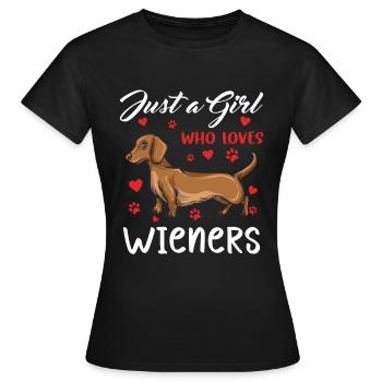 Dachshund Gift Dixie Viennese Doxie Dachshund - Women's T-Shirt - black - Front - AI Model Female 172 dark (172cm)
