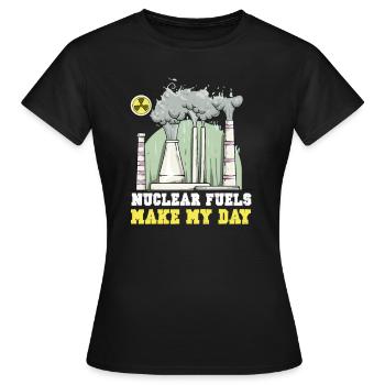Atomkraftwerk Nuklear Energie Erneuerbare Energie - Frauen T-Shirt - Schwarz - Vorne - AI Model Female 172 dark (172cm)
