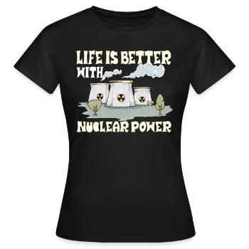 Atomkraftwerk Nuklear Energie Erneuerbare Energie - Frauen T-Shirt - Schwarz - Vorne - AI Model Female 172 dark (172cm)