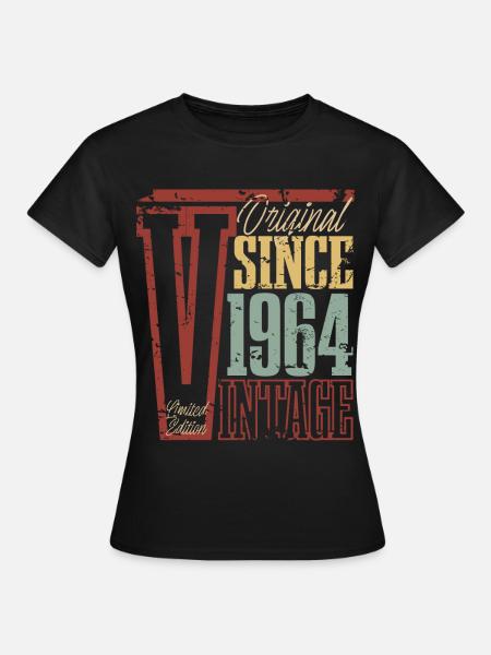 1964 Geburtstag Geburtsjahr Baujahr Vintage Retro - Frauen T-Shirt - Schwarz