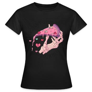 Anti Saint-Valentin Coeur Amour Cadeau Idée Horreur - T-shirt Femme - noir - Devant - AI Model Female 172 dark (172cm)
