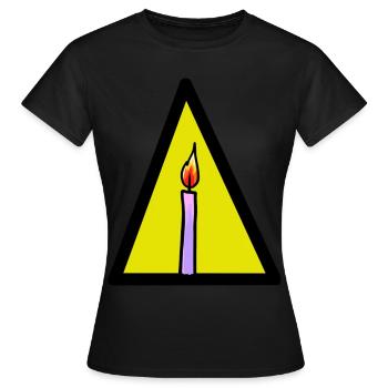 ÉNERGIE BOUGIE LUMIÈRE FEU CHALEUR FLAMME - T-shirt Femme - noir - Devant - AI Model Female 172 dark (172cm)