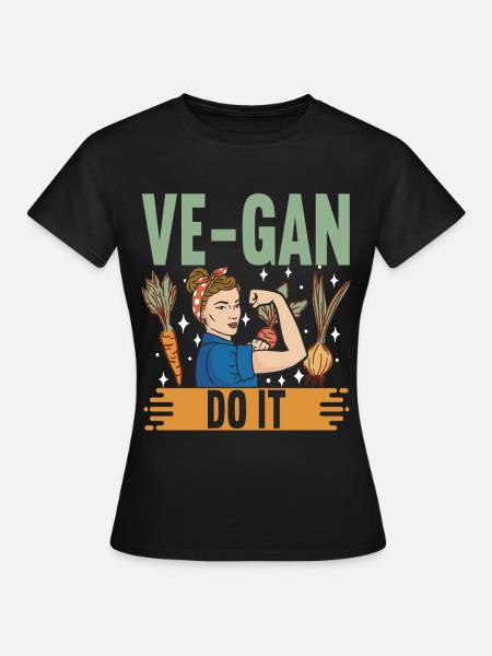 Vegan Vegetarier - Frauen T-Shirt - Schwarz