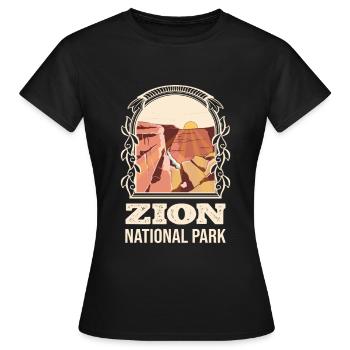 Destination touristique dans le parc national de Zion - T-shirt Femme - noir - Devant - AI Model Female 172 dark (172cm)