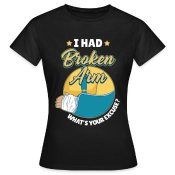 J’ai eu une fracture - T-shirt Femme - noir - Devant - AI Model Female 172 dark (172cm)