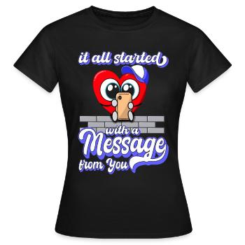 Saint-Valentin - Anniversaire - Carnaval - T-shirt Femme - noir - Devant - AI Model Female 172 dark (172cm)