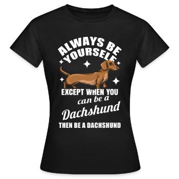 Dachshund Gift Dixie Viennese Doxie Dachshund - Women's T-Shirt - black - Front - AI Model Female 172 dark (172cm)