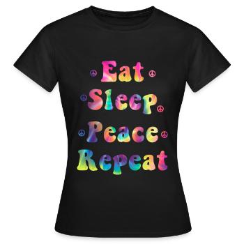 Hippie - T-shirt Femme - noir - Devant - AI Model Female 172 dark (172cm)