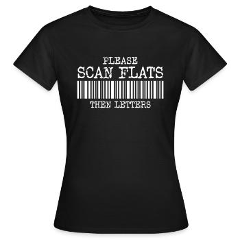 Bitte Scannen Sie Wohnungen Und Dann Briefe - Frauen T-Shirt - Schwarz - Vorne - AI Model Female 172 dark (172cm)