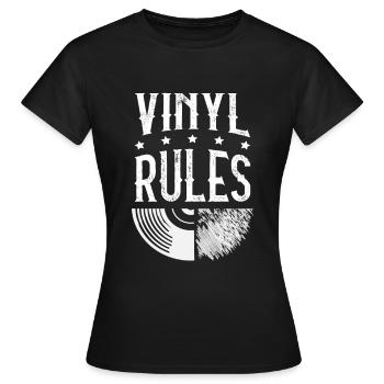 Règles du vinyle Audiophile - T-shirt Femme - noir - Devant - AI Model Female 172 dark (172cm)