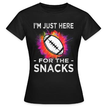 Je suis juste ici pour le football - Football américain - T-shirt Femme - noir - Devant - AI Model Female 172 dark (172cm)