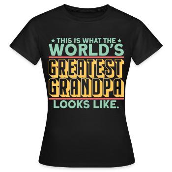 Grand-père - Grand-père - Le meilleur cadeau de grand-père au monde - T-shirt Femme - noir - Devant - AI Model Female 172 dark (172cm)