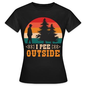 Ich Pinkle Draußen Ich Liebe Es Draußen - Frauen T-Shirt - Schwarz - Vorne - AI Model Female 172 dark (172cm)